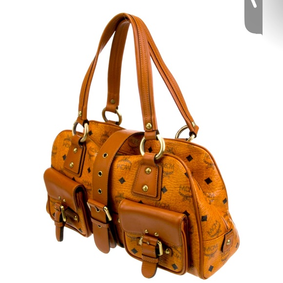 ‼️ SOLD‼️MCM Brown Satchel with Iconic Monogram and Brass Hardware - Picture 2 of 4